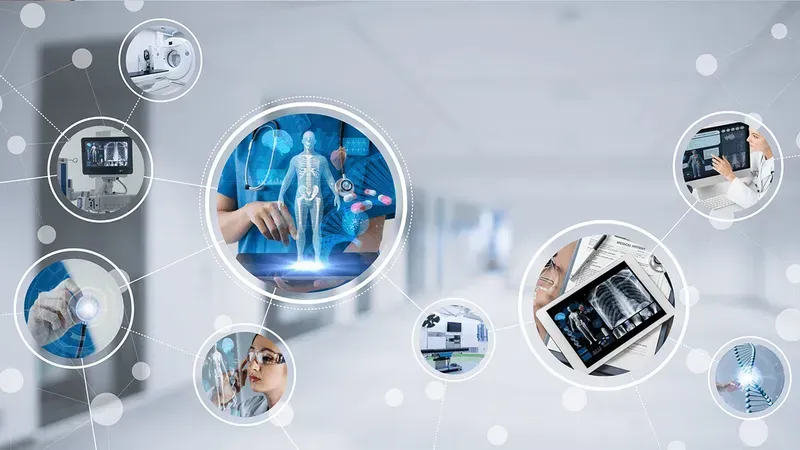 A close-up view of a medical IoT device
