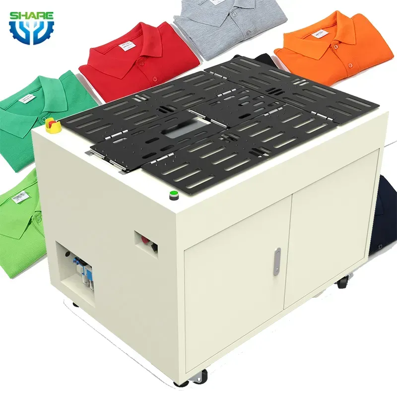 A shared clothes folding machine in operation