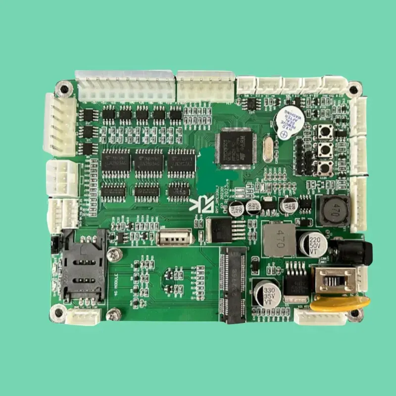 A close-up view of a Printed Circuit Board (PCB) inside a vending machine