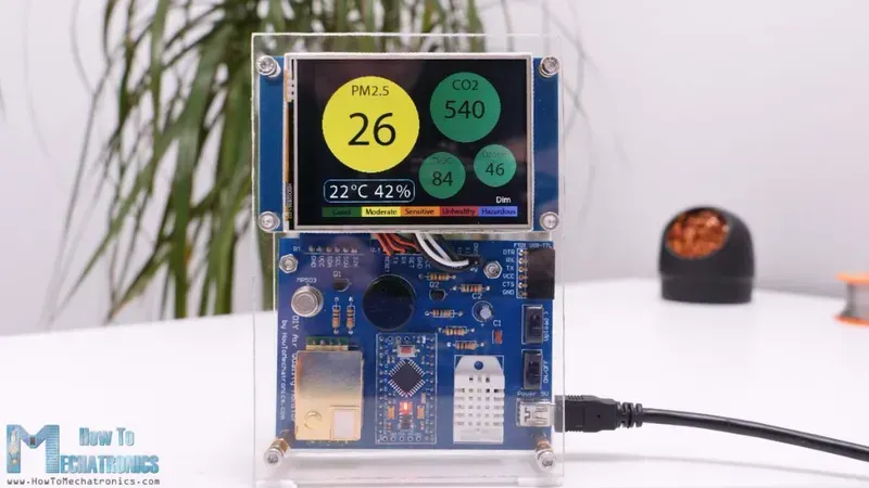 Various environmental sensors like PM2.5, VOC, and CO2