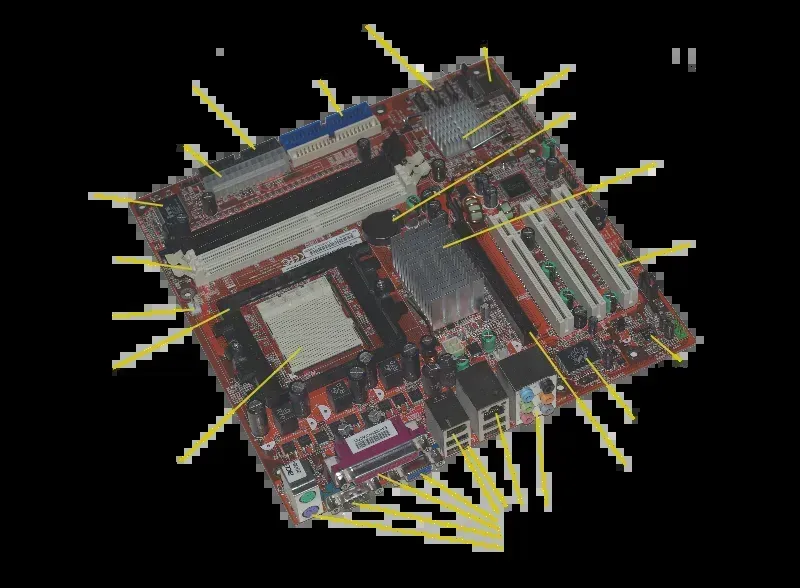 Internal components of a driving recorder motherboard
