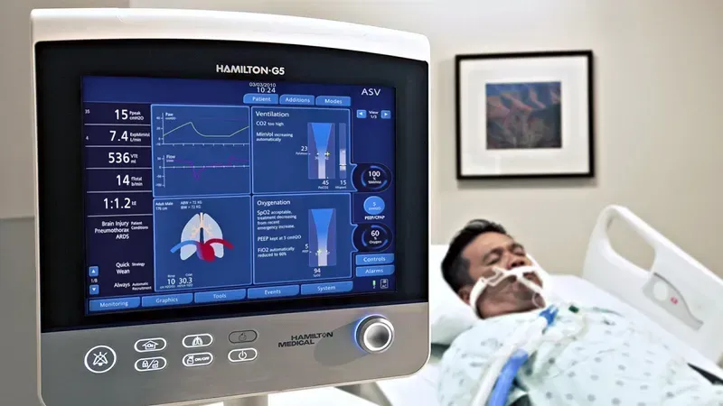Medical ventilator with oxygen monitoring display