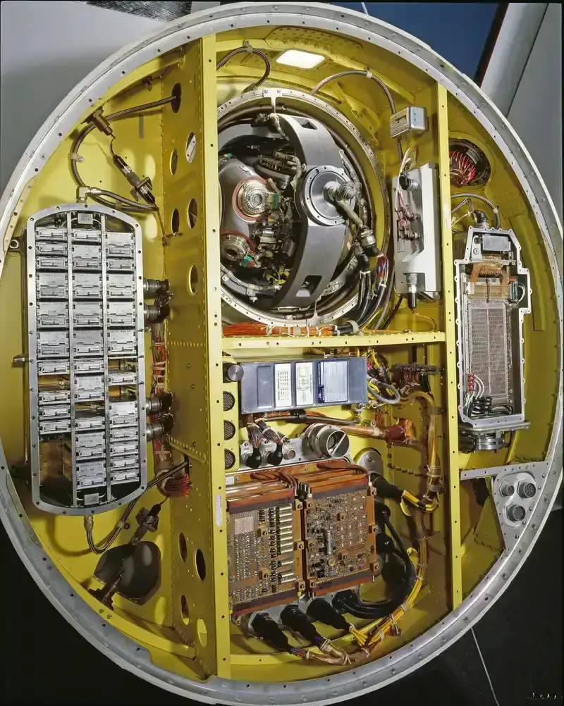 A close-up view of a PCB board designed for a missile guidance system