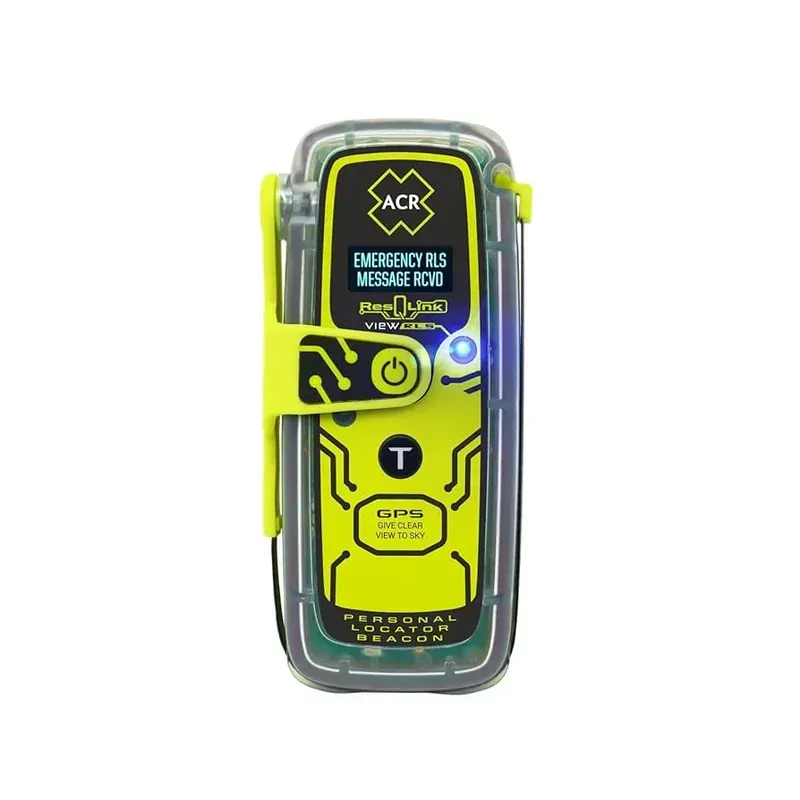 A person holding a small, portable emergency locator device
