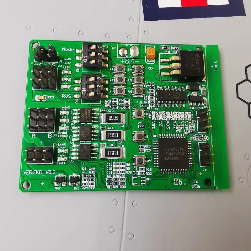 A close-up view of an aircraft cabin door controller PCB board