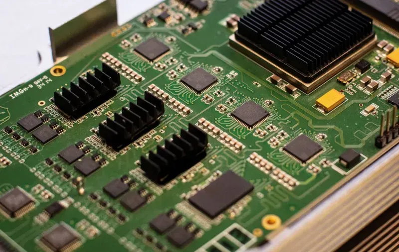 Close-up of an ultrasonic imaging processing board