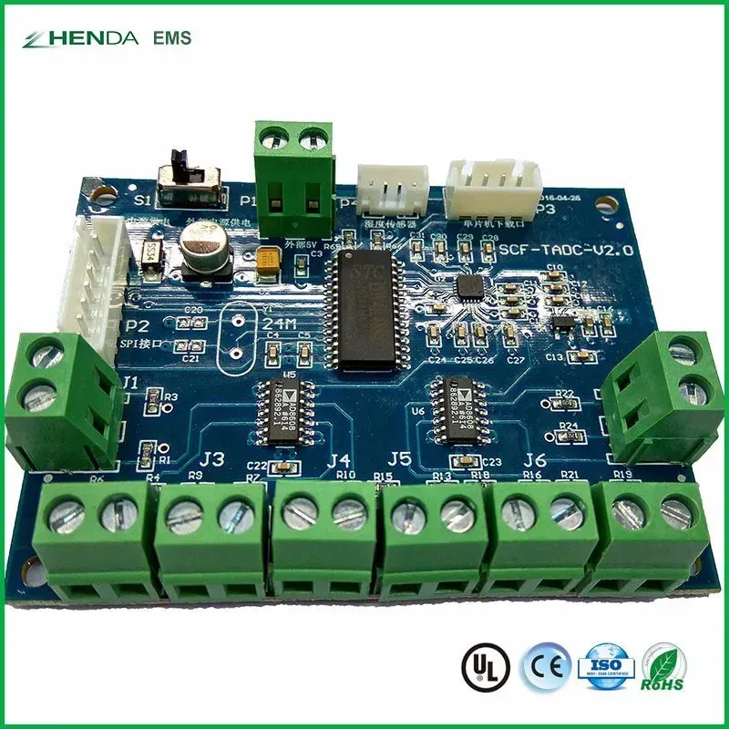 A close-up view of a ventilator's internal PCB board