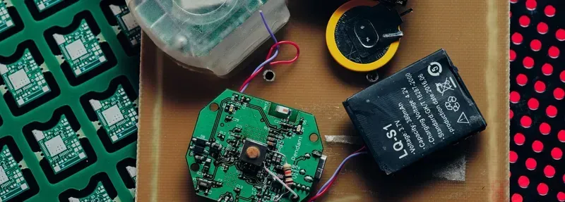 Internal components of a wearable health monitoring bracelet, showing sensors and chips