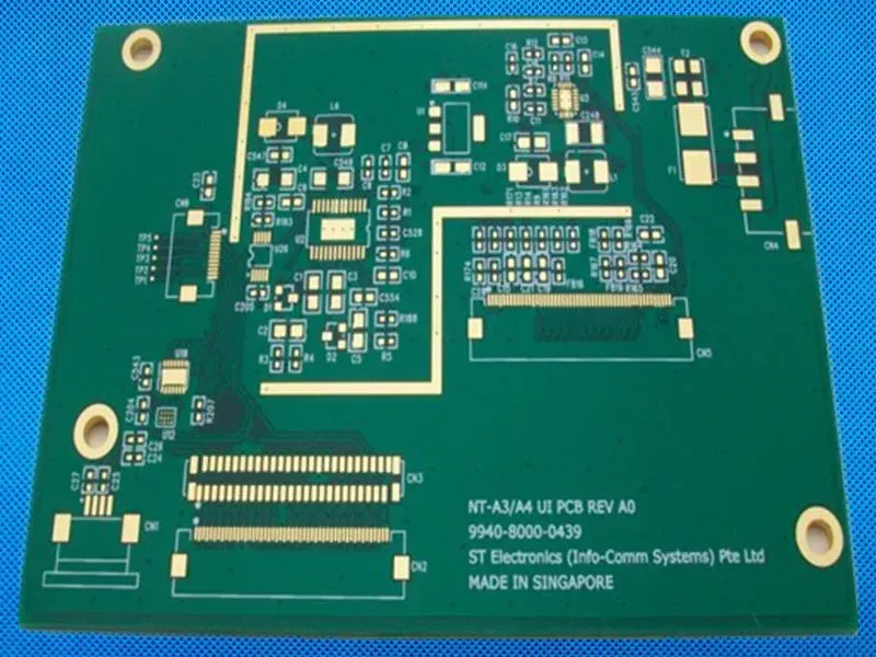 A close-up of a high-Tg laminate PCB