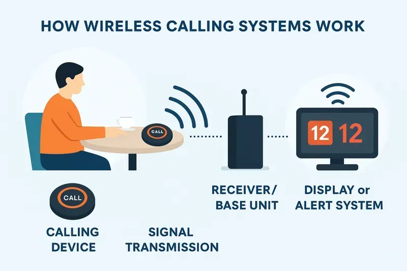 Internal components of a wireless calling system