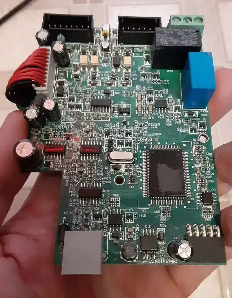 Close-up of a VFD driver board