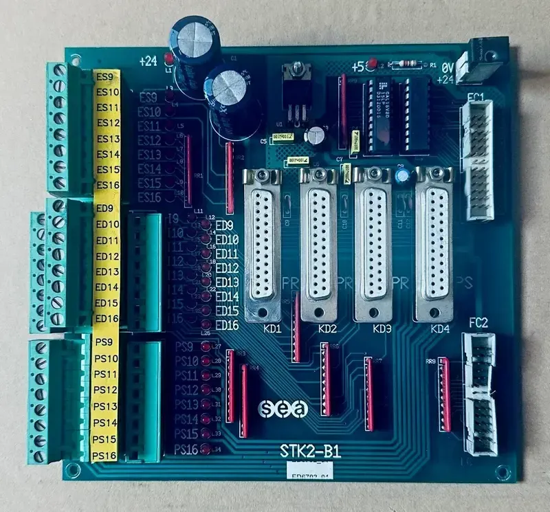 An industrial equipment PCB board with robust components, showing durability against harsh conditions.