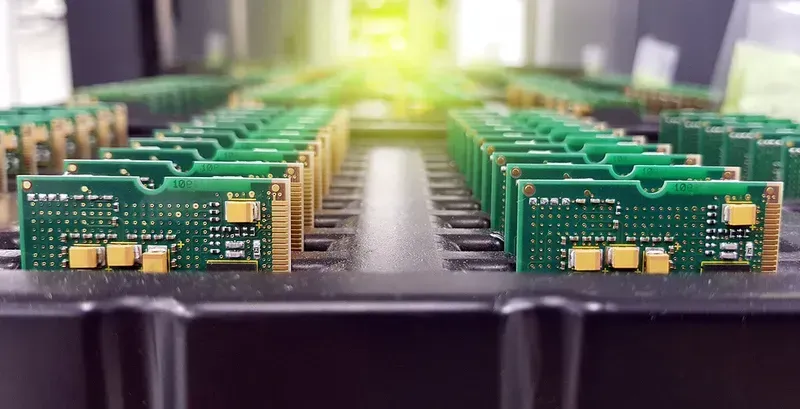 Various stages of PCB design, manufacturing, and assembly