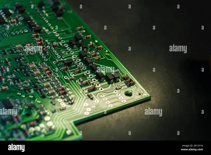 Close-up of a high precision PCB control board