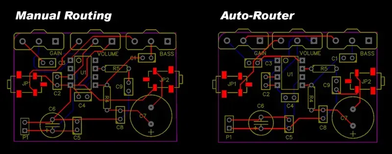 A technical schematic or blueprint of a router motherboard design.
