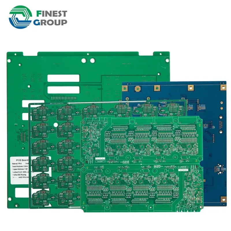 A detailed view of a microwave link converter PCB board