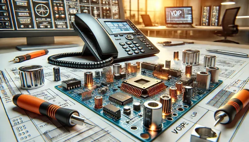 An engineer working on VoIP PCB design
