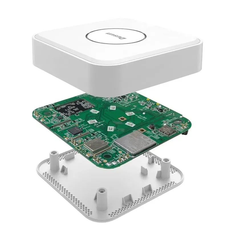 A close-up view of an IoT wireless gateway board with various communication modules