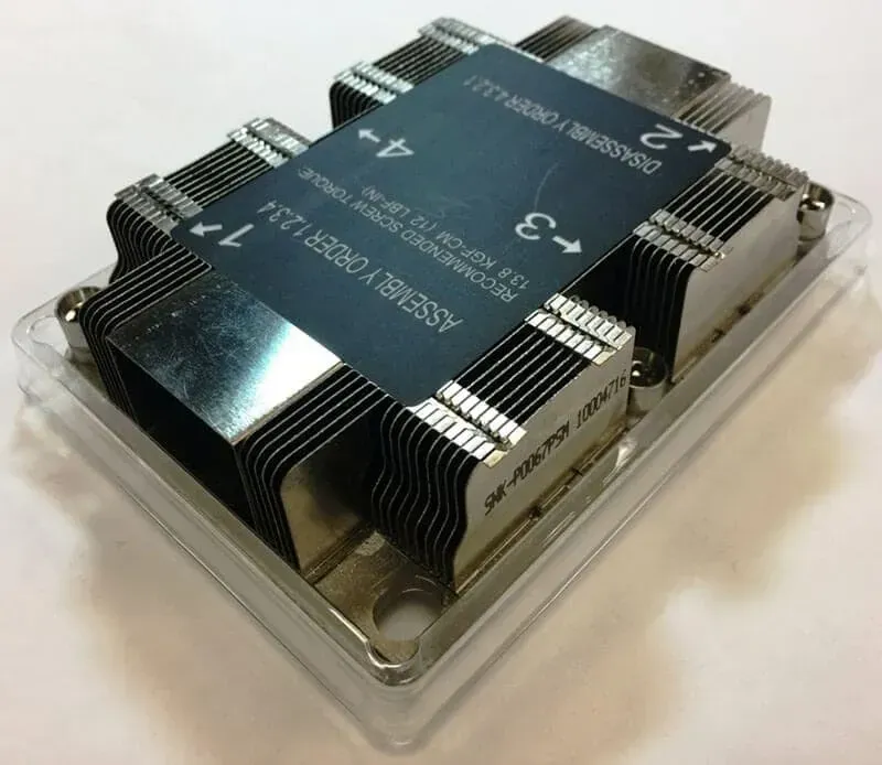 A server board with heatsinks for thermal management