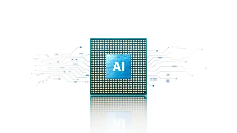 A close-up of an edge AI chip on a circuit board