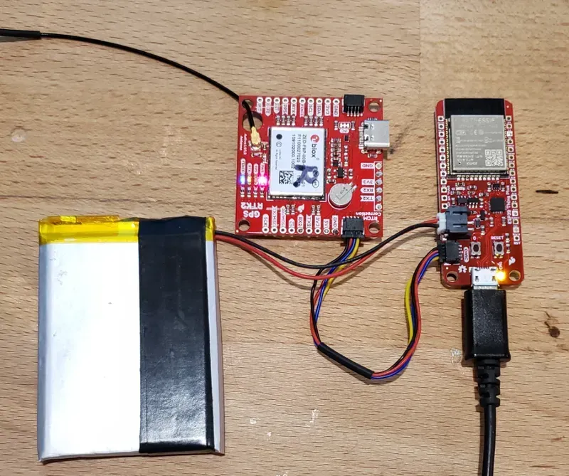 A physical prototype of a GNSS device