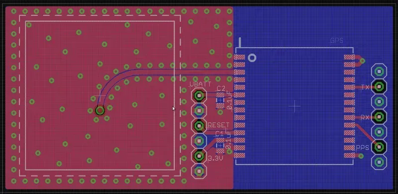 An engineer working on GNSS receiver PCB design