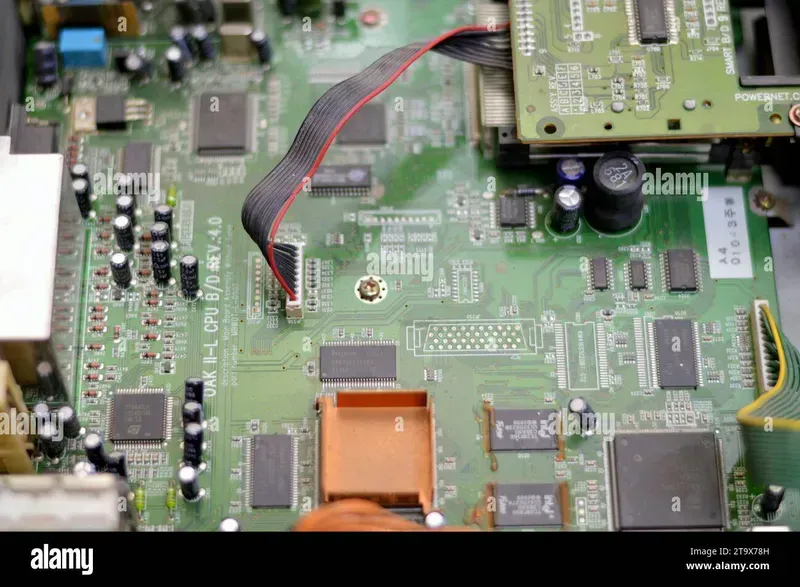 A close-up view of a satellite antenna control board