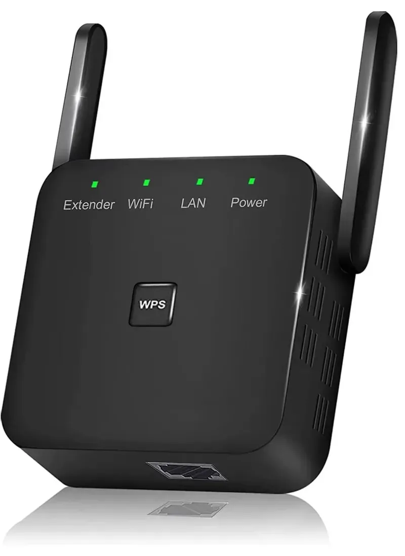 A wireless repeater integrated into a smart home environment, providing extended Wi-Fi coverage