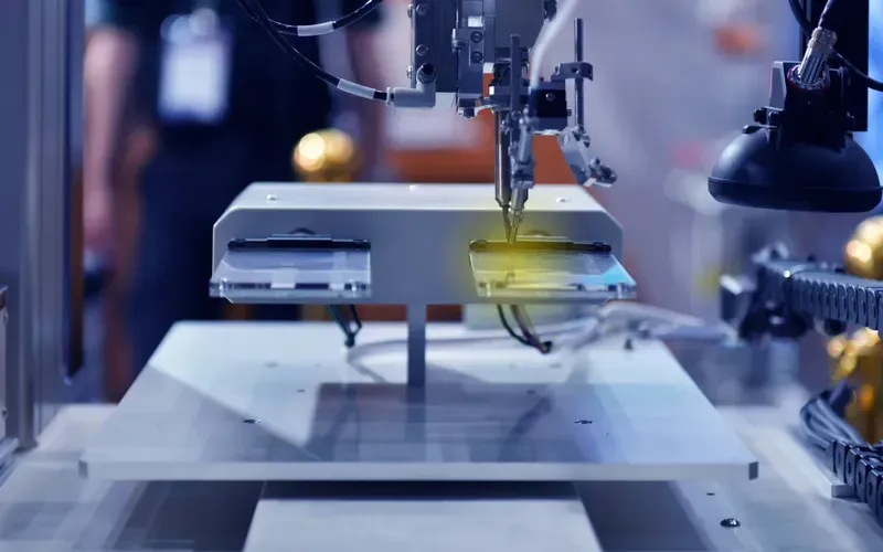 An engineer operating equipment for PCB development