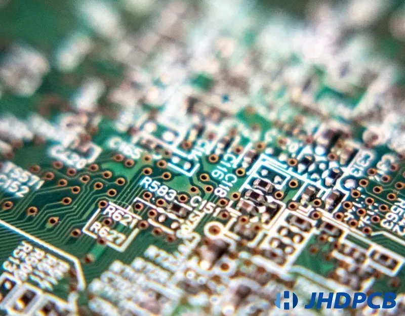 Close-up of a high-density interconnection (HDI) PCB used in tablets
