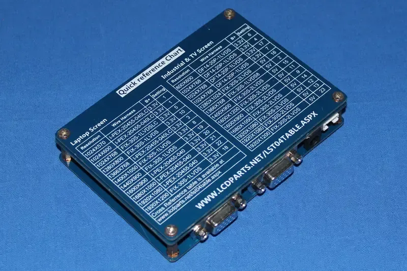 A prototype of a laptop display board being tested