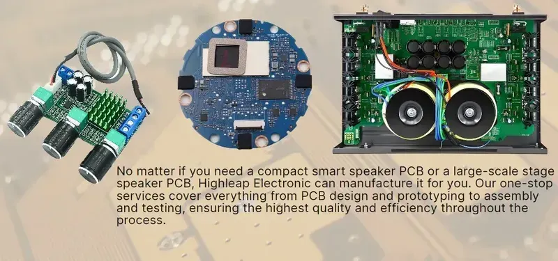 Close-up of a smart speaker's internal PCB