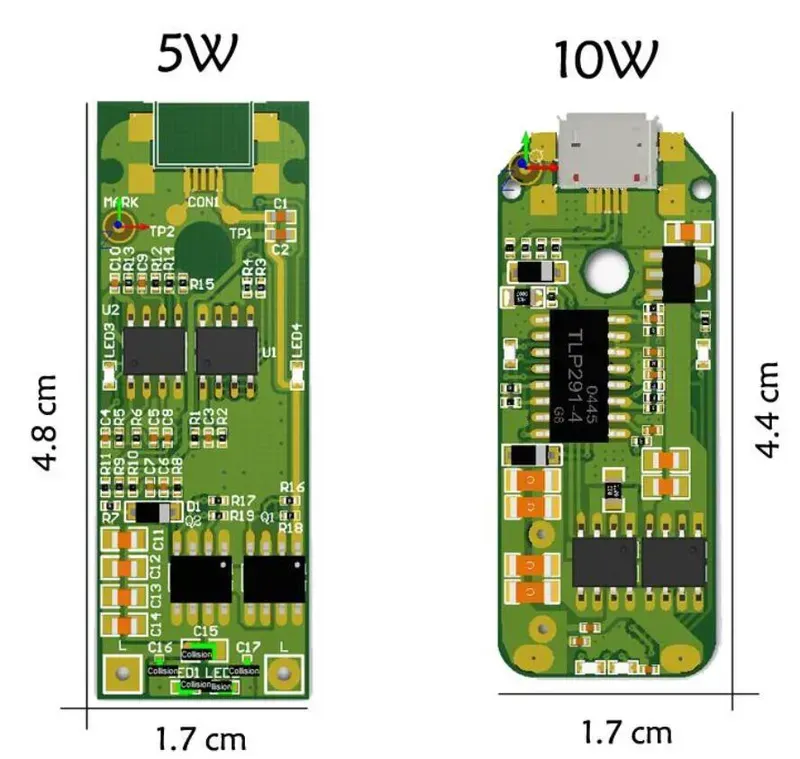 Close-up of a detailed PCB layout for a wireless charging board