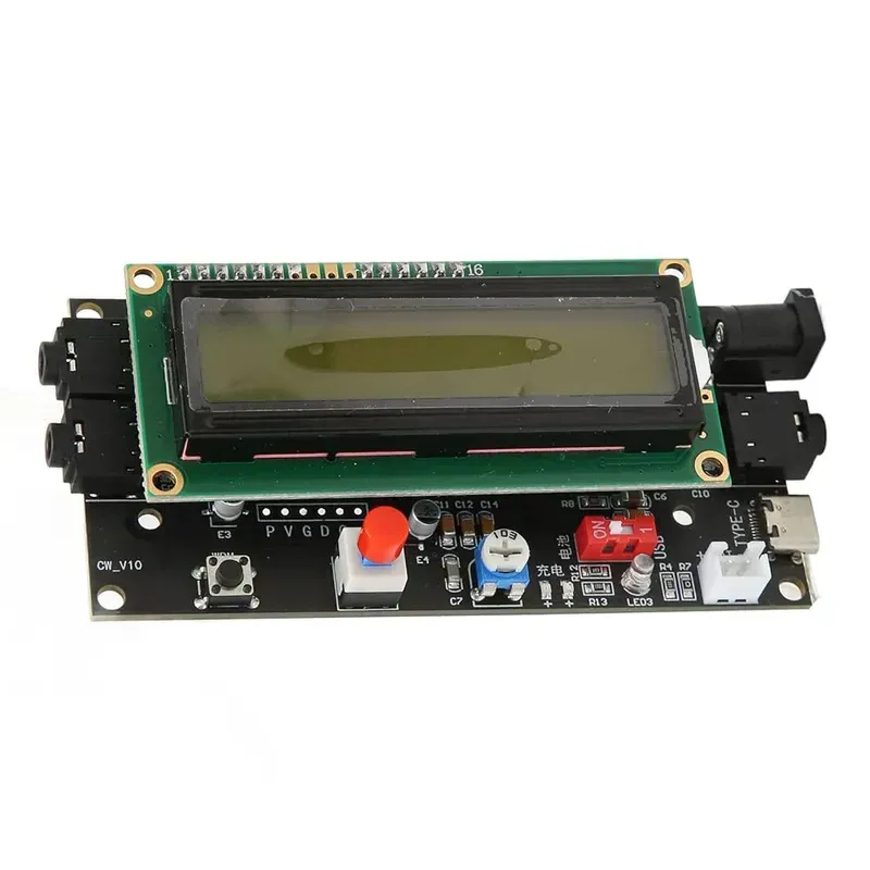 Close-up of components on a portable translator PCB