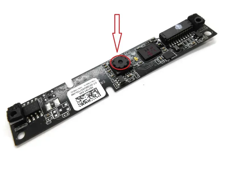 Close-up of webcam motherboard components
