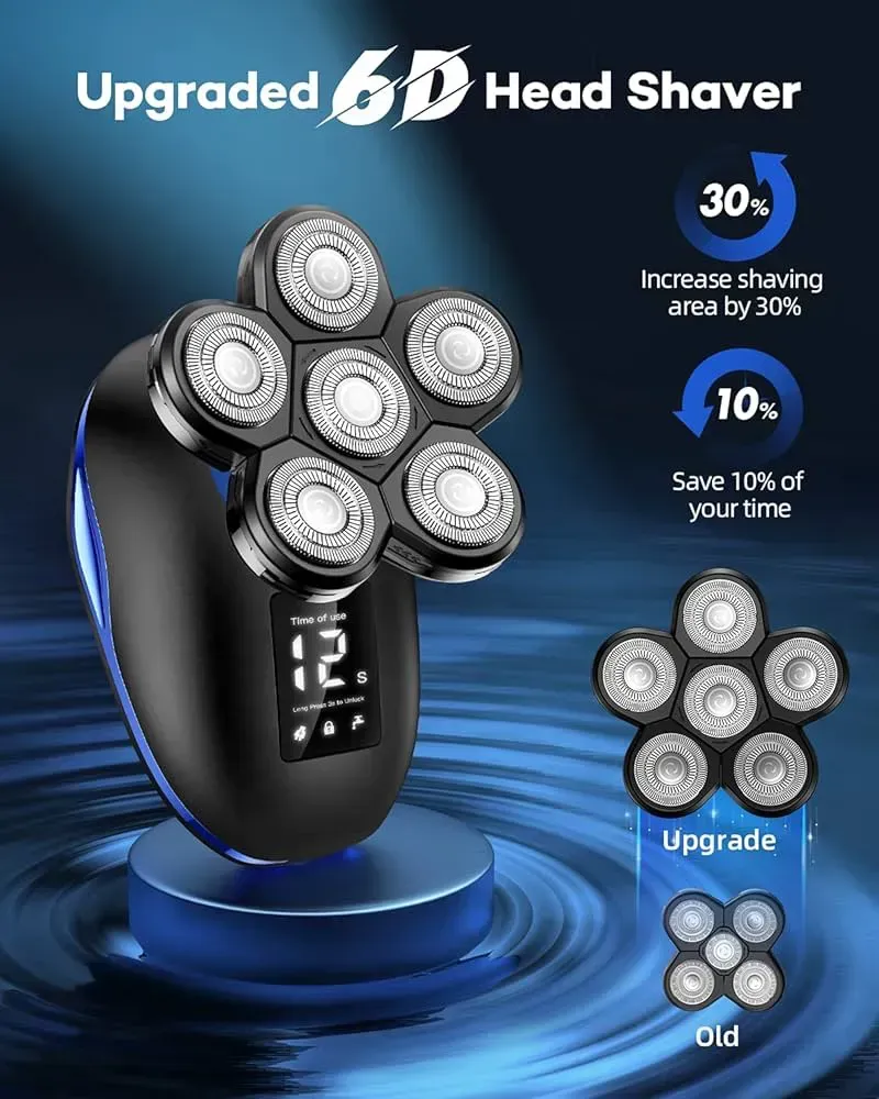 A modern electric shaver displayed on a clean surface