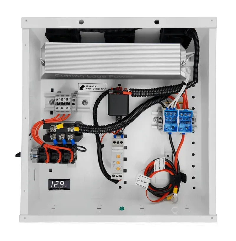 A detailed close-up of a high-density interconnect (HDI) PCB designed for wind turbine control