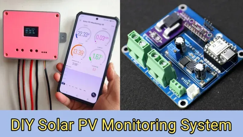 A detailed image of a PCB board used in a photovoltaic monitoring system