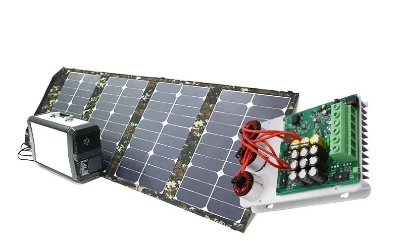 Close-up of a solar panel array connected to a PCB