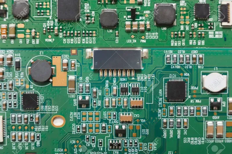 A close-up view of a microgrid control motherboard