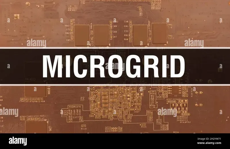 A detailed view of a microgrid motherboard's circuit board