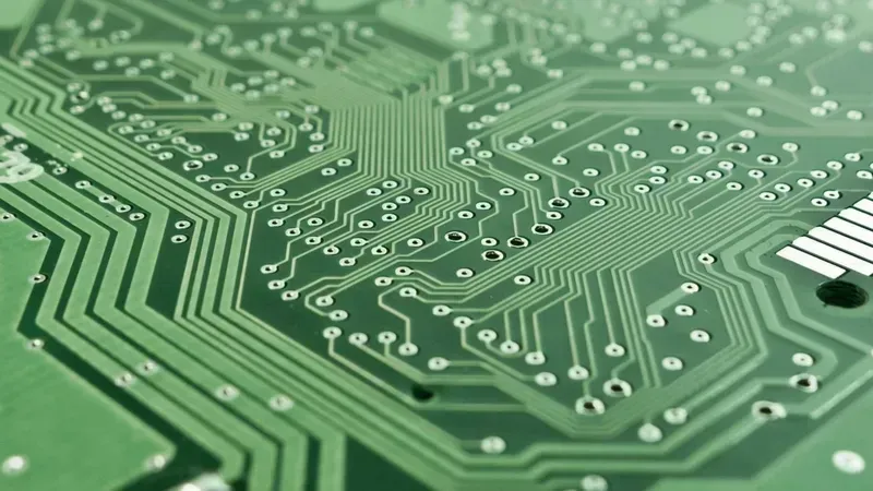 A close-up view of a smart grid PCB board