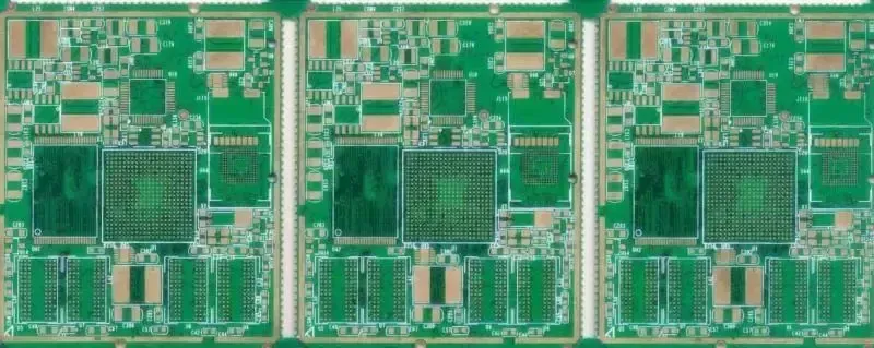 A close-up of a high-Tg laminate PCB material sample