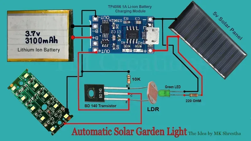 A close-up view of a solar street light PCB board design