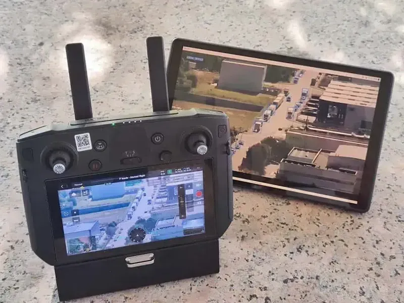 A drone performing target recognition in a real-world scenario