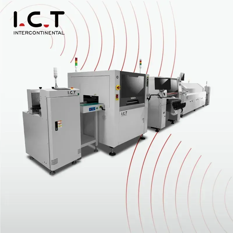 Automated high-speed PCB production line in a factory