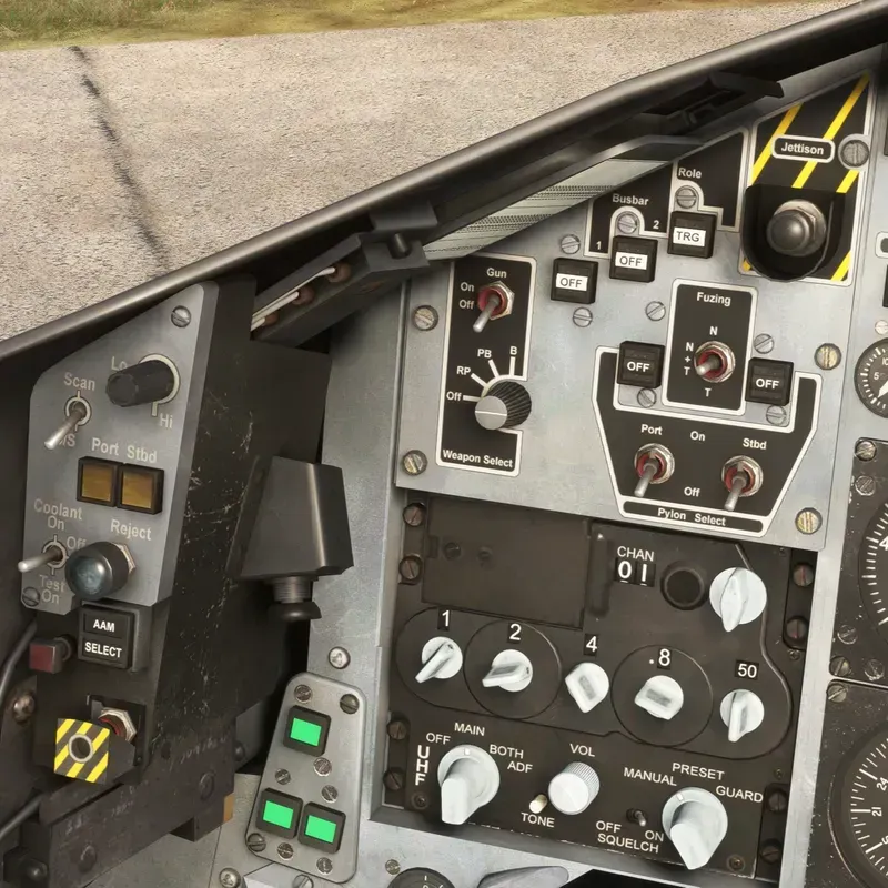 Close-up of a weapon payload control board