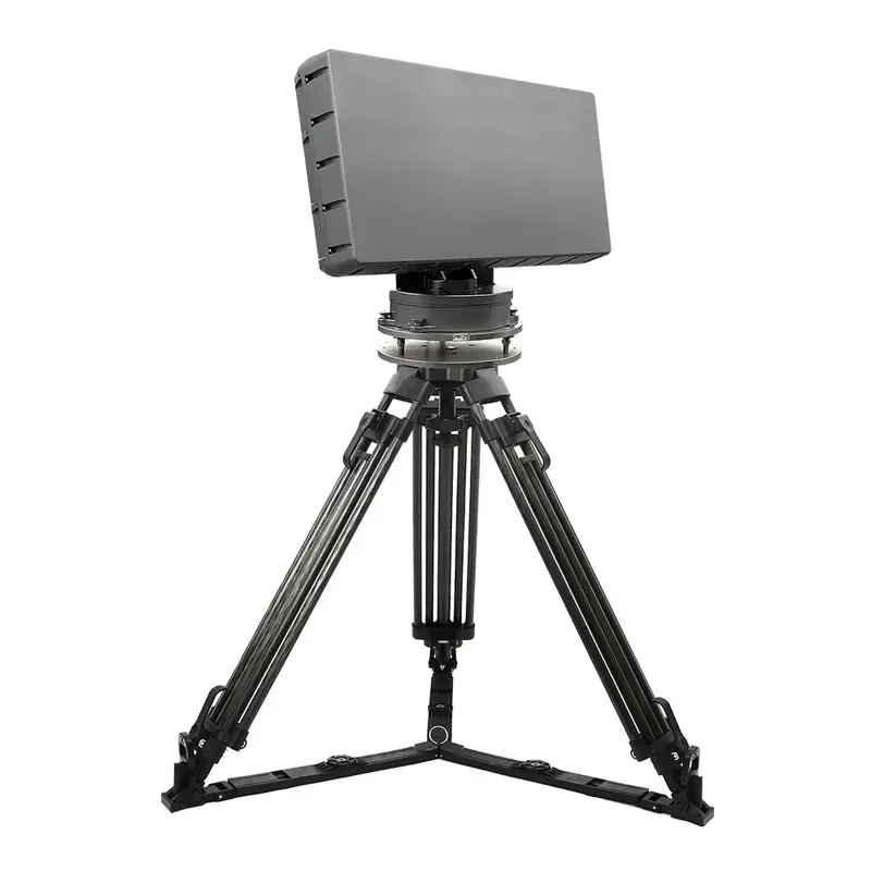 An anti-drone radar system scanning the sky