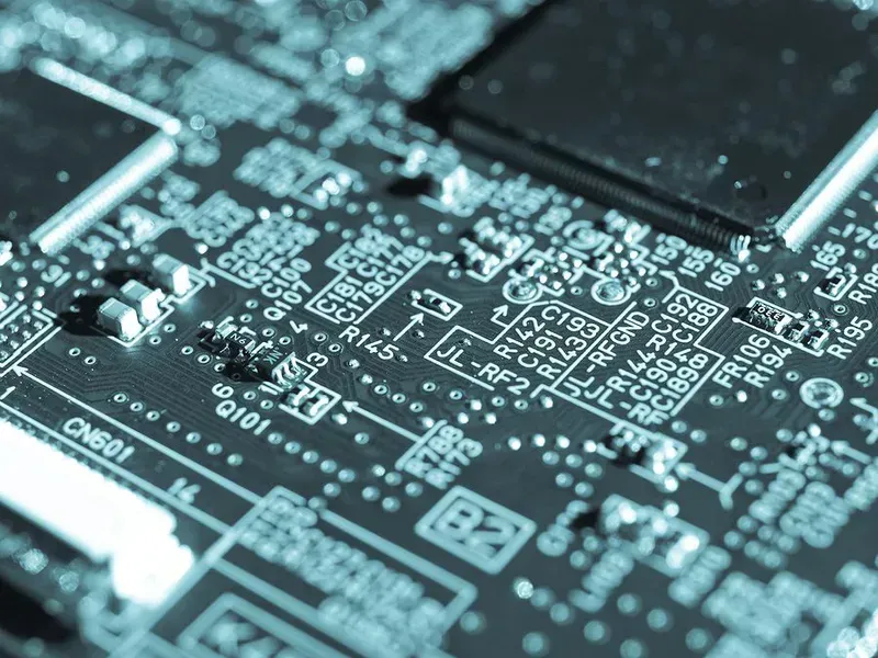 A close-up view of a military-grade PCB board designed for harsh environments