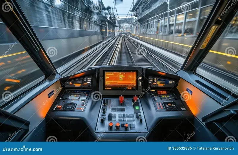 An urban rail train cockpit with multiple control boards